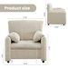 Modern Accent Chair, Chenille Oversized Arm Chair, 38 Inches Wide, Comfortable Cushioned Single Casual Sofa Chair, Suitable For Living Room, Bedroom Reading Chair,Beige_maomaolike.com