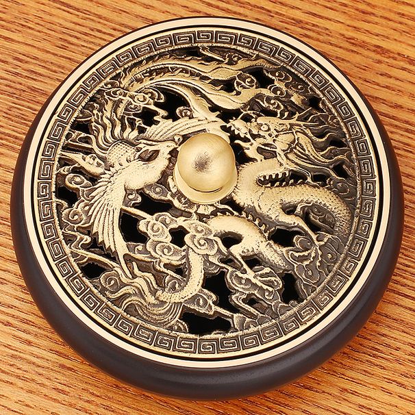 Brass Mandarin Duck Playing In Water Dragon And Phoenix Three-Legged Indoor Antique Tea Ceremony Sandalwood Incense Burner Metal C_maomaolike.com