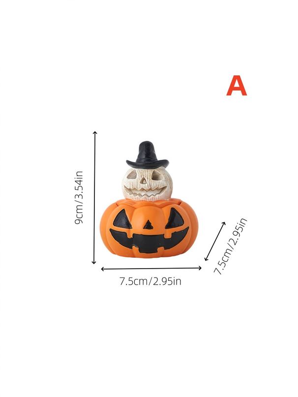 1pc Halloween Pumpkin Skull Design Candle Stand Is Suitable For Halloween Style Ornaments, Multi-scene Decoration, Decorative Candle Candle Stand_maomaolike.com
