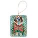 Saint Bernard Christmas Porcelain Ornament Christmas Tree Hanging Decorations For Home Christmas Holiday, Rectangle, Gift, Multicolor_maomaolike.com