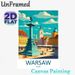 Warsaw Poland Cityscape Painting Poster, Vibrant Retro Illustration Poster, Showcases Iconic Square With Historic Architecture, Ideal For Home, Office_maomaolike.com