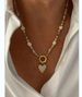 Women's Cute Handmade Beaded Necklace With Heart Pendant & Golden Clasp - Colorful Beads For Vacation Party Jewelry_maomaolike.com