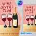 Wine Lovers Club Painting Poster, Vibrant Retro-style Wine Bottle & Glasses Poster, Warm Typography Design Brings Cozy Atmosphere For Home Bar, Dining_maomaolike.com