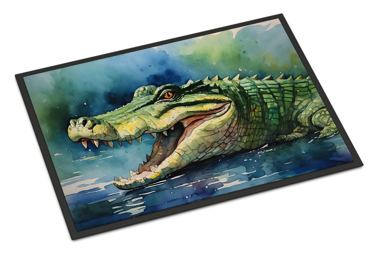 Crocodile Doormat Front Door Mat Indoor Outdoor Rugs For Entryway, Non Slip Washable Low Pile, 24H X 36W_maomaolike.com