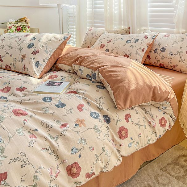 And Linen Washed Cotton Four Piece Set_maomaolike.com