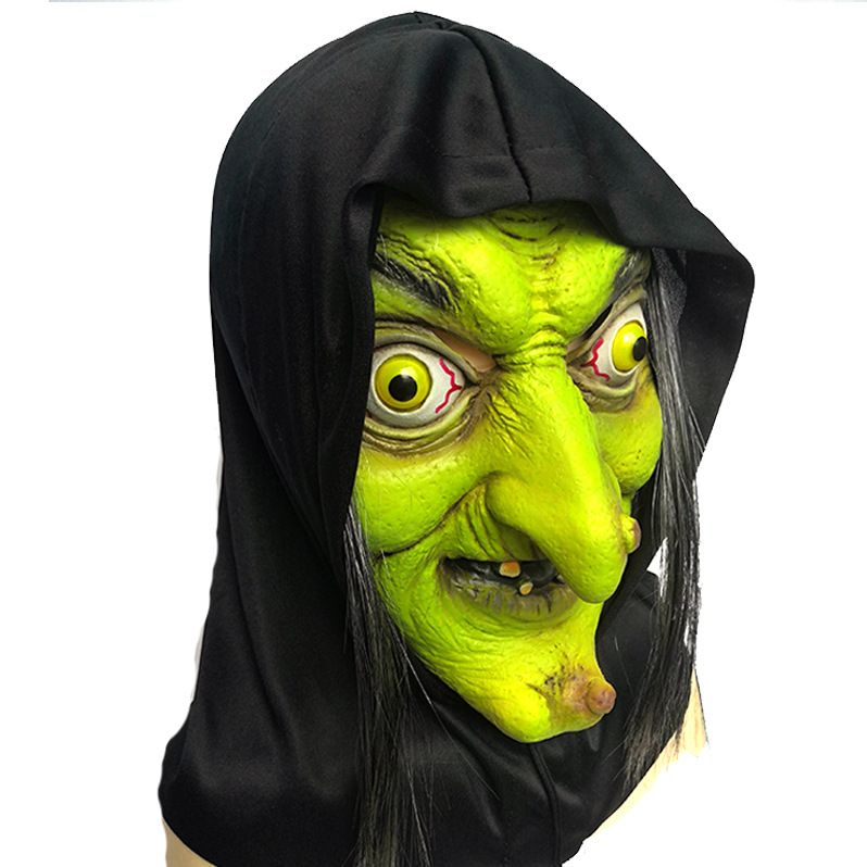 Halloween Flesh Colored Witch Mask Haunted House Escape Room Costume Prank Woman Headgear Character Play Props_maomaolike.com