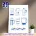 Coffee Themed Painting Poster, Hand-drawn Blue-toned Coffee Utensils Poster, Warm Coffee-inspired Decor Ideal For Kitchen, Café And Dining Space_maomaolike.com