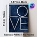Love Themed Painting Poster, Dark Blue Textured With Crackled Metallic Silver Typography Poster, Sleek Minimalist Design, Ideal For Bedroom, Living_maomaolike.com