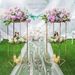 2 Pack 31.5 Inch Golden Flower Stand With 2-Layer Acrylic Pane Metal Flower Display Rack Tables Centerpieces Floor Geometric Column Vases For T-Stage Wedding Birthday Party Decorations_maomaolike.com
