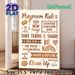 Playroom Rules Painting Poster, Warm-toned Whimsical Typographic Art Poster, Offers Friendly Play Behavior Guidelines, Ideal For Play Areas_maomaolike.com
