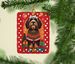 Tibetan Terrier Holiday Christmas Porcelain Ornament Christmas Tree Hanging Decorations For Home Christmas Holiday, Rectangle, Gift, Multicolor_maomaolike.com