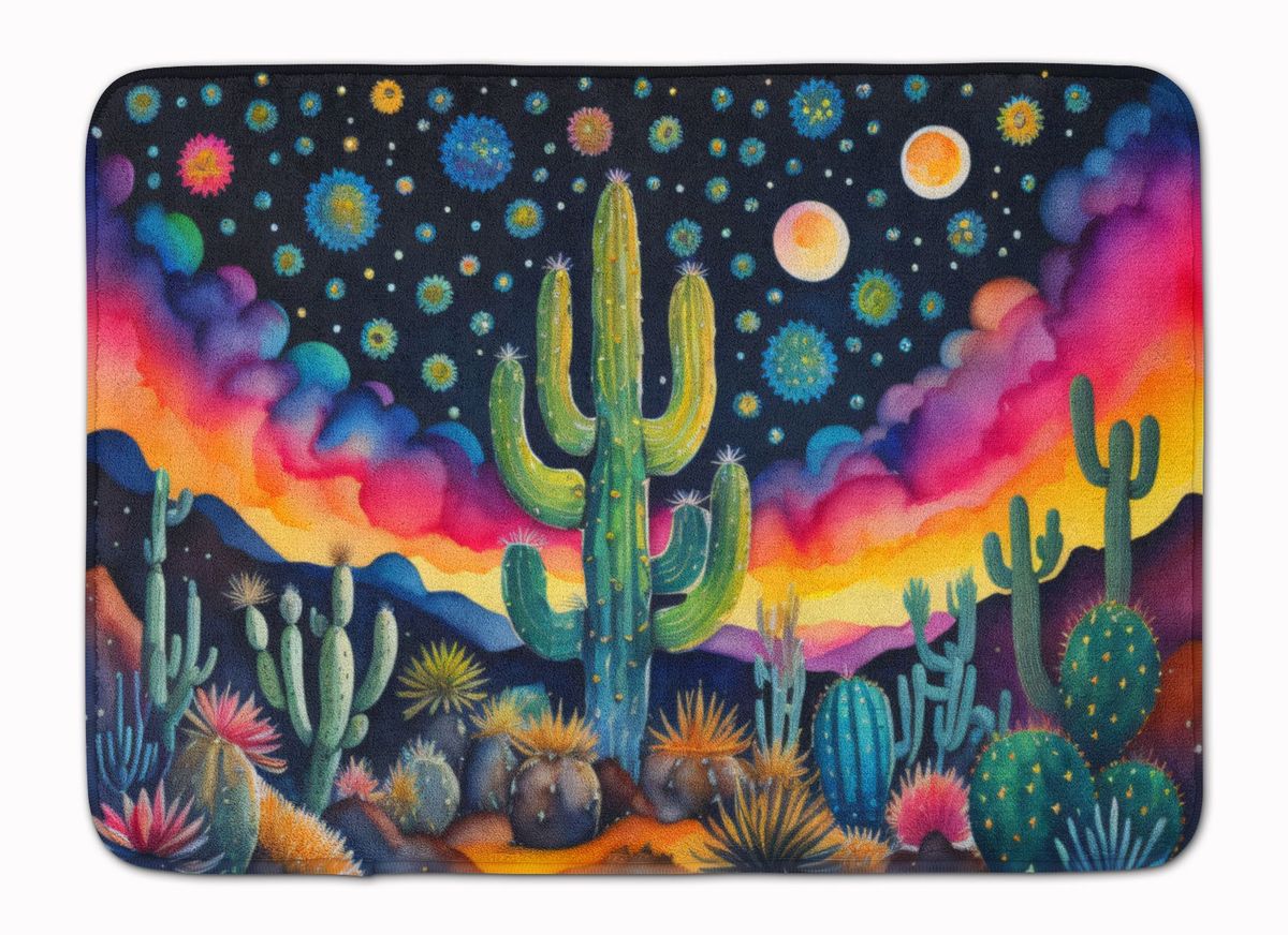 Queen Of The Night Cactus In Color Memory Foam Kitchen Mat Machine Washable Anti-Fatigue Mat Cushion Comfort Bath Mat Or Kitchen Rug_maomaolike.com
