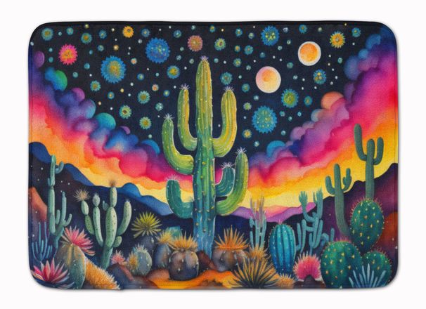 Queen Of The Night Cactus In Color Memory Foam Kitchen Mat Machine Washable Anti-Fatigue Mat Cushion Comfort Bath Mat Or Kitchen Rug_maomaolike.com