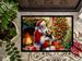 Norfolk Terrier And Santa Claus Doormat Front Door Mat Indoor Outdoor Rugs For Entryway, Non Slip Washable Low Pile, 24H X 36W_maomaolike.com