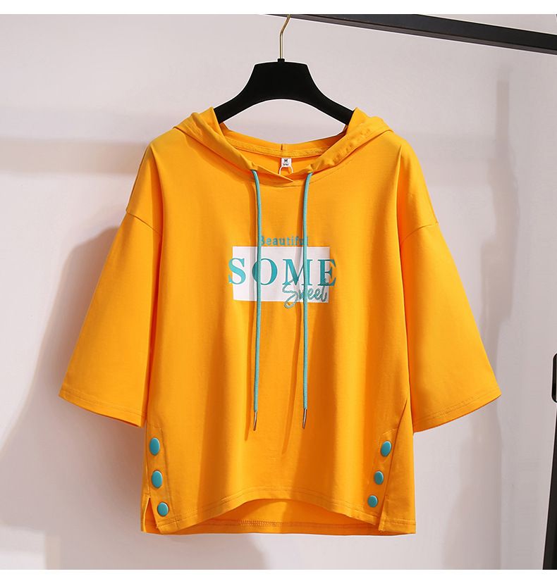Women's Clothing 2023 Summer New Sun Protection Hooded Short Sleeve T shirt Female Student Clothes Female Loose Tops Women's Clothing Wholesale_maomaolike.com