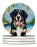 Bernese Mountain Dog Luau Large Sandstone Coasters Pack Of 4 Absorbent Round Coasters Decor Gifts For Men Or Women, 4 In, Multicolor_maomaolike.com