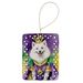 American Eskimo King Of Mardi Gras Porcelain Ornament Christmas Tree Hanging Decorations For Home Christmas Holiday, Rectangle, Gift, Multicolor_maomaolike.com