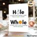 Homophone "Hole & Whole" Educational Painting Poster, Clear Minimalist Typographic & Illustrative Poster, Aids In Distinguishing Confusing Homophones_maomaolike.com