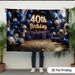 40th Birthday Party Banner - 2D Flat Polyester Backdrop With Glowing Lights Design, Wall Hanging Photo Props, Party Decor_maomaolike.com