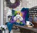 White Poodle King Of Mardi Gras Throw Pillow Machine Washable, Indoor Outdoor Decorative Pillow For Couch, Bed Or Patio, 18Hx18W_maomaolike.com