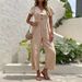 Women's casual commuting nine-point pants summer wide-leg jumpsuit women_maomaolike.com