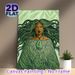 Indigenous Polynesian Woman Painting Poster, Intricate Ethnic Tribal Style Poster, Unique Cultural Design With Green Fern Motifs & Traditional_maomaolike.com