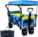 Collapsible Wagon Heavy Duty Folding Wagon Cart With Removable Canopy, 4" Wide Large All Terrain Wheels, Brake, Adjustable Handles,Cooler Bag Utility Carts For Outdoor Garden Beach_maomaolike.com