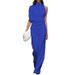 Women's clothing pants solid color one-shoulder pile collar jumpsuit hot selling hot dress pants_maomaolike.com