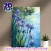 Iris Flower Themed Painting Poster, Vibrant Impressionist Style Purple Iris Floral Poster, Serene Nature-inspired Decor Ideal For Living Room, Bedroom_maomaolike.com