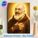 Saint Padre Pio Themed Painting Poster, Warm Glowing Sacred Portrait Poster, Serene Spiritual Artwork, Ideal For Home Prayer Space And Church_maomaolike.com