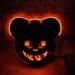 Glowing Rabbit & Bear Black Mask - Spooky Halloween & Easter Carnival Costume Accessory, Battery-Operated (AA) PP Material, Ideal For Scary Dress-Up_maomaolike.com