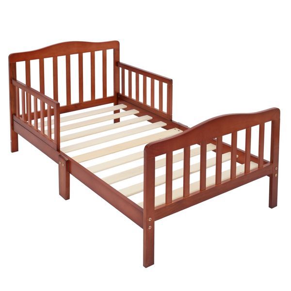 Stylish Wooden Toddler Bed - Durable Construction, Guardrails For Safety, Easy Assembly, Perfect For Kids' Bedroom Furniture_maomaolike.com
