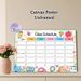 Class Schedule Painting Poster, Cute Cartoon Style Poster With Kawaii Stationery & Floral Accents, Functional Planner To Arrange Weekly Classes_maomaolike.com