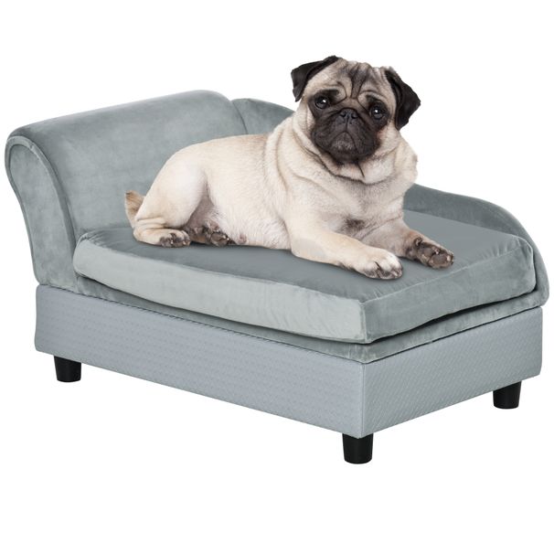 Luxury Dog Bed For Small Dogs, Hidden Storage, Soft Foam Couch, Modern Pet Furniture, Gray_maomaolike.com