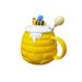 Little Bee Ceramic Cup With Lid Spoon, Mug, Coffee Cup_maomaolike.com