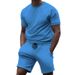 Men's Clothing short sleeve sports casual patchwork round neck fitness suit men's t-shirt_maomaolike.com