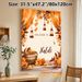 Haldi Welcome Painting Poster, Warm Watercolor Style Poster, Orange Floral & Lantern Adorned Festive Welcome Decor, Ideal For Haldi Ceremony Venues_maomaolike.com