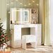 Vanity Desk With Mirror And Lights Makeup Dressing Table Vanity Table And Stool Set_maomaolike.com