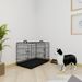 36 Inches Black Wire Dog Cage Double Lock Mechanism Two Doors Two Handles Double Bolt_maomaolike.com