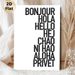 Multilingual Greetings Painting Poster, Sleek Black & White Typographic Poster, Culturally Diverse Decorative Piece, Ideal For Entryway, Living Room_maomaolike.com