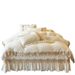 Winter Thickened Milk Velvet Cover Single Piece Three-Piece Set Quilted Cotton Solid Color Short Plush Lace Bed Skirt_maomaolike.com