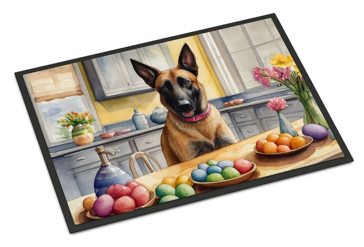 Decorating Easter Belgian Malinois Doormat Front Door Mat Indoor Outdoor Rugs For Entryway, Non Slip Washable Low Pile, 24H X 36W_maomaolike.com