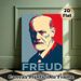 Sigmund Freud Portrait Painting Poster, Vibrant Pop Art Style Poster, Bold Color-blocked Portrait Design, Elegant Artistic Decor Ideal For Home_maomaolike.com