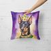 Terrier King Of Mardi Gras Throw Pillow Machine Washable, Indoor Outdoor Decorative Pillow For Couch, Bed Or Patio, 18Hx18W_maomaolike.com