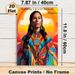 Sacagawea Indigenous Portrait Painting Poster, Vibrant Colorful Stylized Art Poster With Inspirational Quote, Meaningful Cultural Wall Decor For Home_maomaolike.com