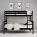 Twin Over Full Bunk Bed With Ladder,Wooden Bunk Bed With High Guardrail And Ladder For Kids, Teens, Dorm Rooms, And Guest Rooms,No Box Spring Needed,Espresso_maomaolike.com