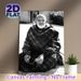 Elderly Man Themed Painting Poster, Monochrome Portrait Of Smiling Elderly Man With Prayer Beads Poster, Peaceful Nostalgic Decor Ideal For Living_maomaolike.com