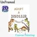 Adopt A Dinosaur Painting Poster, Cute Watercolor Party-themed Dinosaur Poster, Playful Dinosaur Design With Sunglasses And Party Hats, Ideal For_maomaolike.com