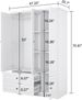 Armoire Wardrobe Closet Wooden With 3 Doors, Hanging Rods, 2 Drawers, Storage Cabinet And Mirror Large Capacity Large Wardrobe Closet For Bedroom, White 47.24" W X 20.59" D X 70.87 "H -- 2 Packages_maomaolike.com