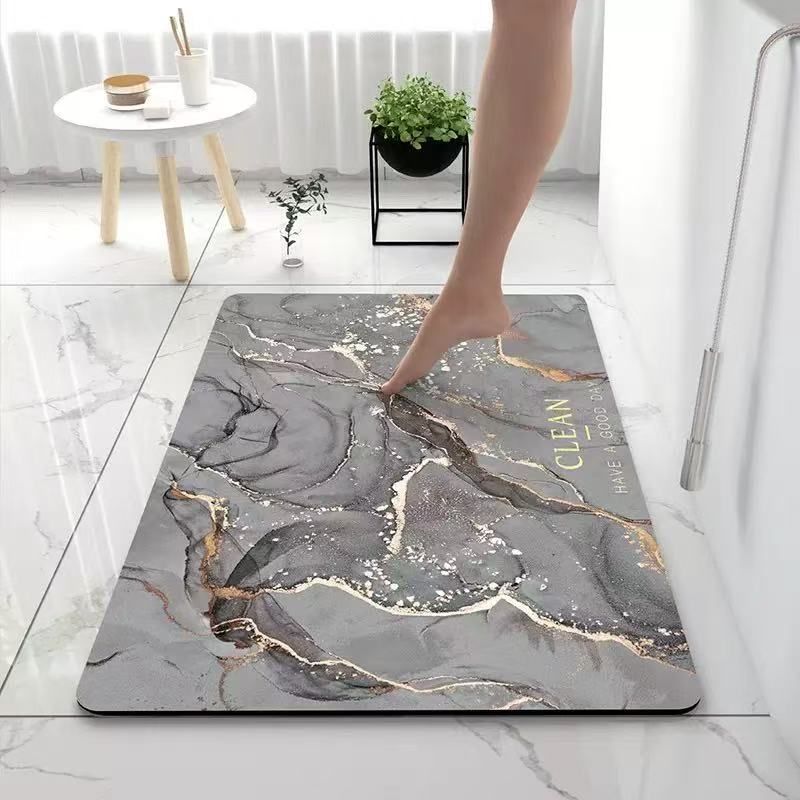 Luxury Bathroom Soft Diatomaceous Earth Absorbent Mat, Quick-drying Door Mat For Toilet Entrance, Entrance Door Mat, Toilet Mat._maomaolike.com